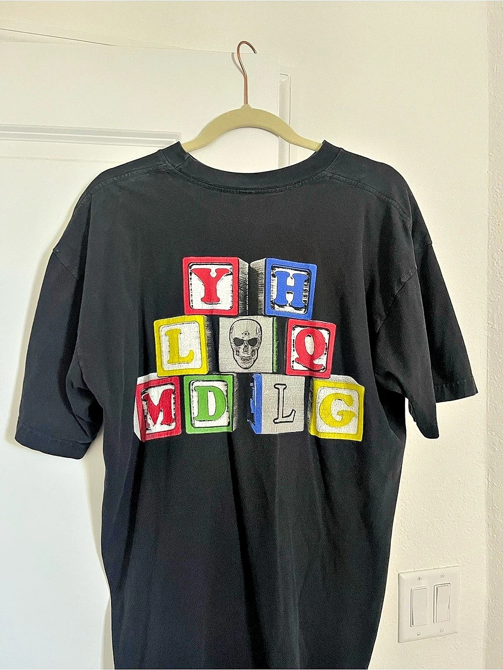 Bad Bunny YHLQMDLG Toy Blocks Tee Graphic T-Shirt Black